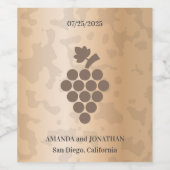 ミニマモダンリストつる植物の結婚ワインラベル ワインラベル (シングルラベル)