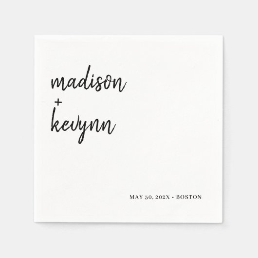 ミニマモダンリストとシック | ナプキ結婚ンス スタンダードカクテルナプキン (正面)