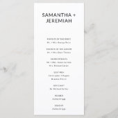 ミニマモダンリストとシンプルフラットカー結婚ド プログラム (裏面)