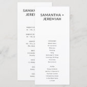 ミニマモダンリストとシンプルフラットカー結婚ド プログラム (正面/裏面)