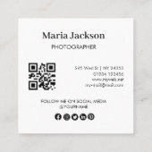 ミニマモダンリストとシンプル写真家 スクエア名刺 (裏面)