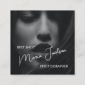 ミニマモダンリストとシンプル写真家 スクエア名刺 (正面)