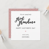 ミニマモダンリストと素晴らしおばあちゃんの母の日 カード (正面/裏面インサイチュ)