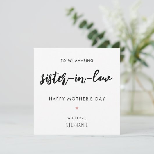 ミニマモダンリストと義理の母の日 カード (スタンド正面)