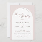 ミニマモダンリストのアーチブランチと泡立つ 招待状 (正面)