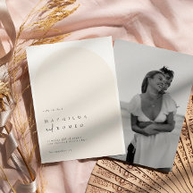 ミニマモダンリストのアーチベージュの結婚式は日付を保存