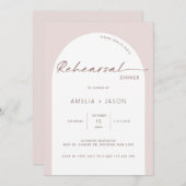 ミニマモダンリストのアーチリハーサルの夕食のinvita 招待状 (正面/裏面)