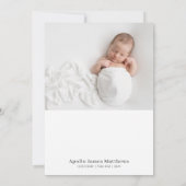 ミニマモダンリストのアーチ型フォトフレーム1st誕生日 招待状 (裏面)