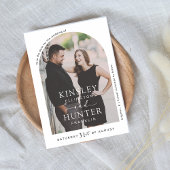 ミニマモダンリストのアーチ型写真日付の保存 セーブザデート