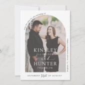 ミニマモダンリストのアーチ型写真日付の保存 セーブザデート (正面)