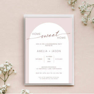 ミニマモダンリストのアーチ引っ越し祝いパーティー 招待状