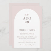 ミニマモダンリストのアーチ結婚式招待状 招待状 (正面/裏面)