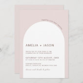 ミニマモダンリストのアーチ結婚式招待状 招待状 (正面/裏面)