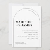 ミニマモダンリストのアーチ結婚式招待状 招待状 (正面)