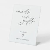 ミニマモダンリストのウェディングカードとギフト 台座サイン (正面)