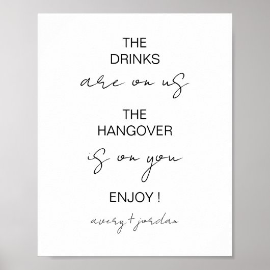 ミニマモダンリストのウェディングパーティーのドリンクが我々の上にある ポスター (正面)