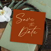 ミニマモダンリストのエレガントな結婚式の日付を保存 招待状