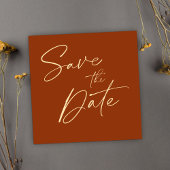 ミニマモダンリストのエレガントな結婚式の日付を保存 招待状