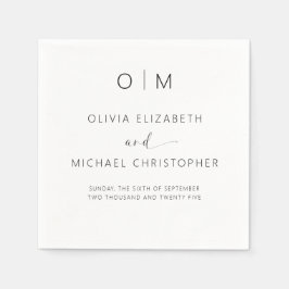 ミニマモダンリストのエレガントな結婚式 スタンダードカクテルナプキン