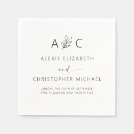 ミニマモダンリストのエレガントな結婚式 スタンダードカクテルナプキン