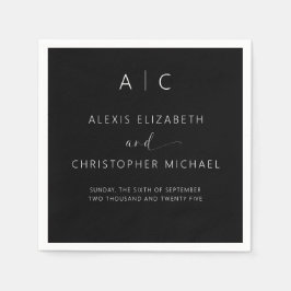 ミニマモダンリストのエレガントな結婚式 スタンダードカクテルナプキン