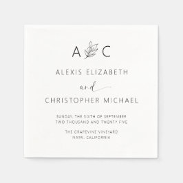 ミニマモダンリストのエレガントな結婚式 スタンダードカクテルナプキン