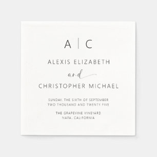 ミニマモダンリストのエレガントな結婚式 スタンダードカクテルナプキン