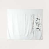 ミニマモダンリストのエレガントな結婚式 タペストリー (正面(横))