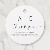 ミニマモダンリストのエレガントな結婚式 フェイバータグ (正面)