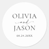 ミニマモダンリストのエレガントな結婚式 ラウンドシール (正面)