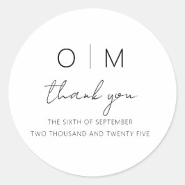 ミニマモダンリストのエレガントな結婚式 ラウンドシール
