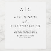 ミニマモダンリストのエレガントな結婚式 ワインラベル (シングルラベル)