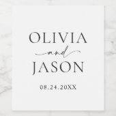 ミニマモダンリストのエレガントな結婚式 ワインラベル (シングルラベル)