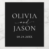 ミニマモダンリストのエレガントな結婚式 ワインラベル (シングルラベル)