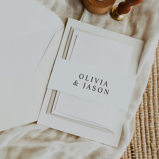 ミニマモダンリストのエレガントな結婚式 招待状ベリーバンド