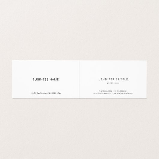 ミニマモダンリストのエレガント手書きスクリプトの消去 名刺 (内部フラット)