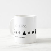 ミニマモダンリストのエレガント白黒 コーヒーマグカップ (正面左)