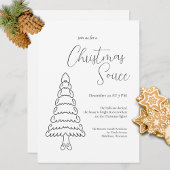 ミニマモダンリストのエレガント白黒 招待状