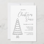 ミニマモダンリストのエレガント白黒 招待状 (正面)