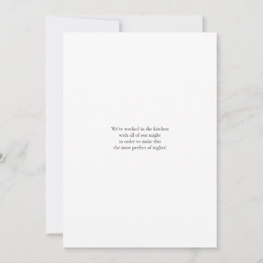 ミニマモダンリストのエレガント白黒 招待状 (裏面)