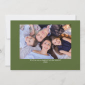 ミニマモダンリストのオリーブグリーン「HO HO HO」写真 シーズンカード (裏面)