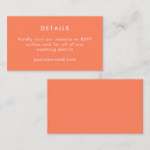 ミニマモダンリストのオレンジ結婚ミジェリン エンクロージャーカード (正面/裏面)