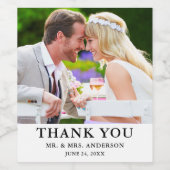 ミニマモダンリストのカップル写真結婚をお願い ワインラベル (シングルラベル)