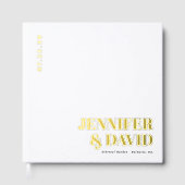 ミニマモダンリストのカップル名シンプルの結婚数 ゲストブック (正面)