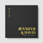 ミニマモダンリストのカップル名シンプルの結婚数 ゲストブック (正面)