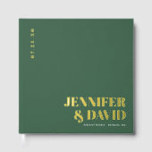 ミニマモダンリストのカップル名シンプルの結婚数 ゲストブック (正面)