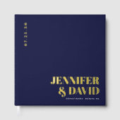 ミニマモダンリストのカップル名シンプルの結婚数 ゲストブック (正面)