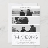 ミニマモダンリストのカバームービーのポ結婚スターフォト 招待状 (正面)