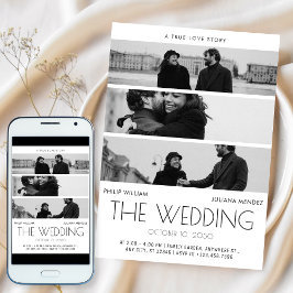 ミニマモダンリストのカバームービーのポ結婚スターフォト 招待状