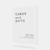 ミニマモダンリストのカードとギフト結婚ズ アクリルサイン (傾斜)